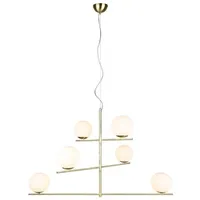 Trio Pure 6-flg. 115 cm rund weiß Messing