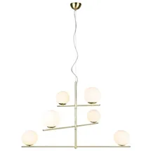 Trio Pure 6-flg. 115 cm rund weiß Messing