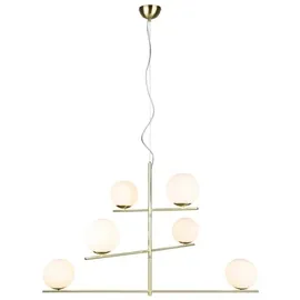 Trio Pure 6-flg. 115 cm rund weiß Messing