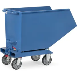 FETRA Muldenkipper Stahl 450 l blau mit Ablasshahn