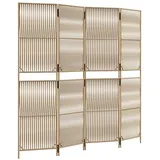 vidaXL Paravent 4-tlg. Beige Poly Rattan