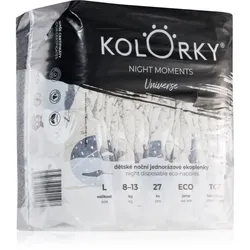 Kolorky Night Moments Einweg-Ökowindeln für vollen Schutz während der Nacht Größe L 8-13 kg 27 St.