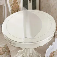 Rund Schreibtischunterlage Mattiert Transparent Dicke 36cm - Tischdecke Rolle Nach Maß 3mm - V-Abgeschrägte Kante – Verhindert Hautschnitte Tischmatte Verwendung im Innen- und Außenbereich, Matt 3mm