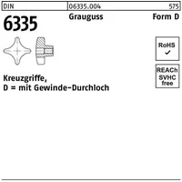 Industrial Quality Supplies DIN 6335-D Kreuzgriff Grauguss 32 M