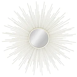 Dekospiegel LEONIQUE "Dekospiegel", gold (goldfarben), T:3cm Ø:70cm, Metall, Glas, Spiegel, Wandspiegel, Ø 70cm, aus Metall, gold