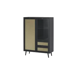 EFFEZETA Highboard 103 x 139 x 40 cm Schwarz