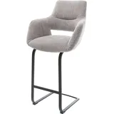 DeLife Barstuhl Yago-Flex Freischwinger flach Metall Schwarz Taschenfederkern