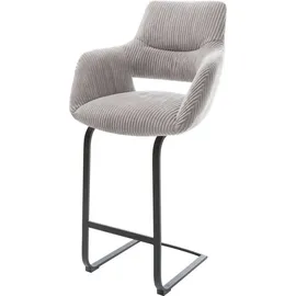 DeLife Barstuhl Yago-Flex Freischwinger flach Metall Schwarz Taschenfederkern