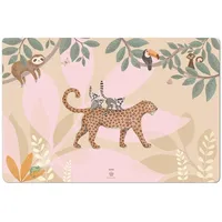 cover-your-desk Scriptum Schreibtischunterlage für Kinder Jungle Tiere rosa - 60 x 40 cm - aus premium Vinyl