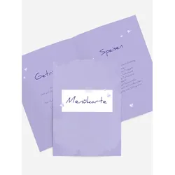 Menükarten für Ihr Fest selbst gestalten mit Spruch und Fotos im Onlinedesigner bei Meine-Kartenmanufaktur.de