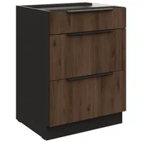 Küchen-Preisbombe Küchen Unterschrank 60 cm Küche MONZA Okapi Nußbaum