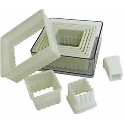 Schneider - Ausstechersatz Quadrat, gezackt 9-teilig, Material: Nylon, hitzebeständig bis +160°C