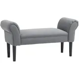 Homcom Sitzbank, Flurbank für Schlafzimmer, bis 130 kg Belastbar, Segelstoff, Dunkelgrau, Kunststoff, 36x51x102 cm Esszimmer, Bänke, Sitzbänke