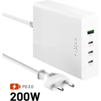 FIXED Ladestation 3xUSB-C/1xUSB, GaN, PD 3.0 200W weiß