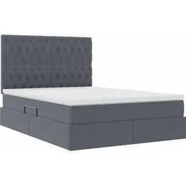 vidaXL Bett mit Stauraum und LED mit LED Dunkelgrau 140 x 190 cm Samt
