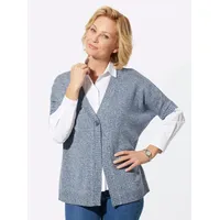 Classic Basics WITT WEIDEN Strickweste in rauchblau-ecru-meliert | Gr.: