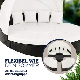CASARIA Polyrattan Sonneninsel schwarz