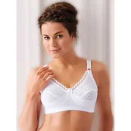 MISS MARY Cotton Dots Soft Bra BH weiß, E, 80, Damen,