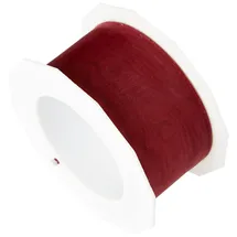 Präsent Dekoband Organza rubinrot 25 m x 4 cm
