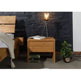 Massivmoebel24 Nachttisch Zerreiche 50x35x40 tabacco geölt JANGALI #329