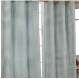 Homescapes Ösenvorhang Vichy-Karo blickdicht 2er-Set, 117/137 cm