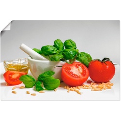 Artland Wandbild Bereit für Pesto, Lebensmittel (1 St), als Alubild, Leinwandbild, Wandaufkleber oder Poster in versch. Größen weiß 60 cm x 40 cm