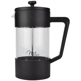 MILU French Press 600ml 4 Tassen Schwarz/Transparent