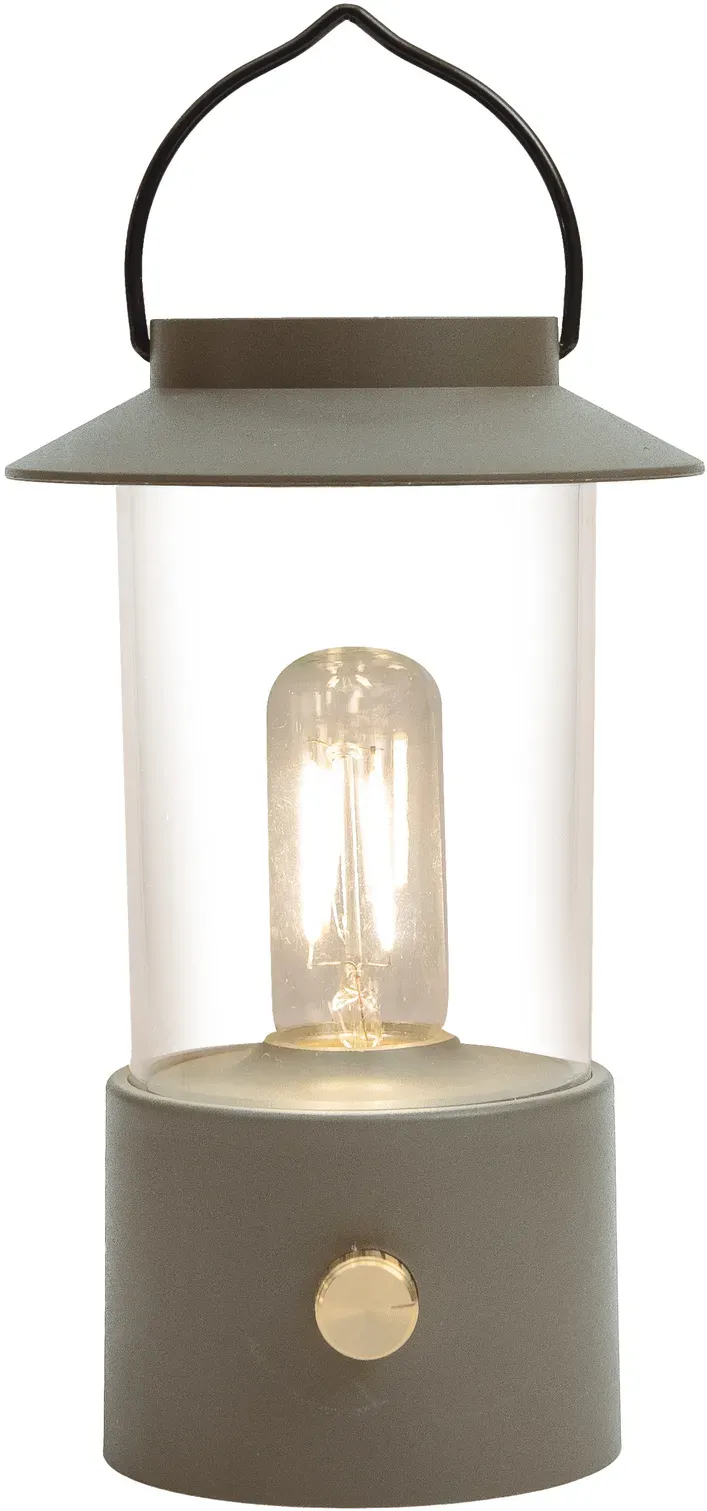 LED Laterne 9x24cm dimmbar mit USB Kabel  - oliv
