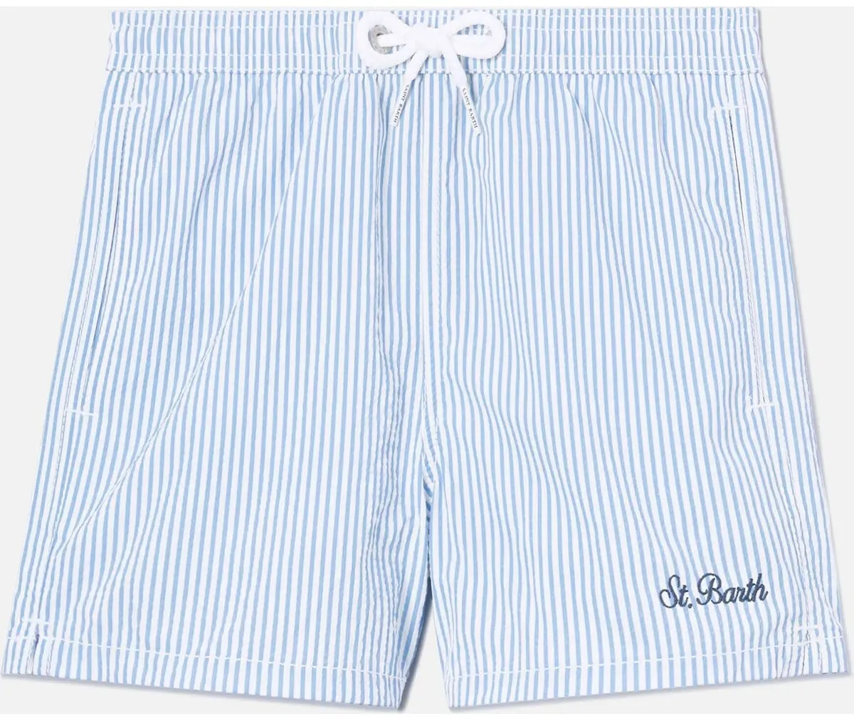 MC2 Saint Barth Patmos JR Swimshort With Flap Back Pocket seersucker stripes 31 l emb (01706L) 10 yrs