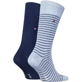 Tommy Hilfiger TH MEN SMALL STRIPE SOCK 2P 2er Pack Blau 47-49