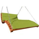 ALEOS. Design Hollywoodliege Doppelliege Hängeliege Schaukelliege Aruba-Lounger-GRÜN aus Holz Lärche (ohne Gestell)