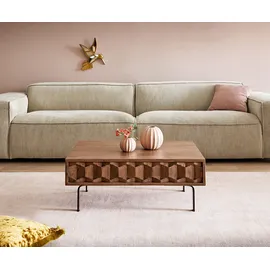 DeLife Couchtisch Fevo 80x60 cm Akazie Braun L-Fuß Schwarz