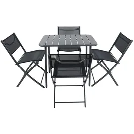 VCM Balkonmöbel Set 5-tlg. Schwarz