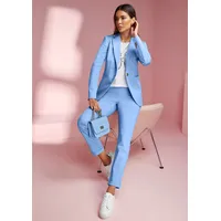 Hosenanzug HEINE, Damen, Gr. 46, Normalgrößen, blau (himmelblau), 97% Baumwolle, 3% Elasthan, Anzüge Hosenanzug