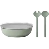 Mepal Silueta Servierschale mit Deckel & Salatbesteck 4000 ml Nordic Sage