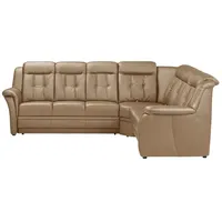 Polstermöbel Oelsa Komfort-Ecksofa aus Leder  Andorra , braun , Maße (cm): B: 272 H: 99 T: 238.0
