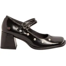 Art für Damen. 117041201003_001 Lederschuhe 1704 Verona schwarz (38), 5 bis 8 cm, Schnalle, Lässig