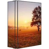 Banjado XXL Medizinschrank Abschliessbar 35x46x15cm Arzneischrank Anthrazit Aus Metall Mit Motiv Sonnenaufgang