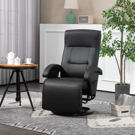Homcom Relaxsessel Kunstleder 86 x 66 x 107 cm Schwarz mit Liegefunktion
