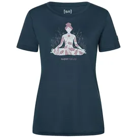 super.natural Kryssede Ski Langarm-t-shirt Blueberry/Fresh White/High Risk Red M