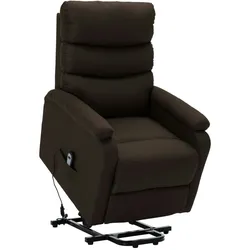 vidaXL Sessel mit Aufstehhilfe Dunkelbraun Stoff