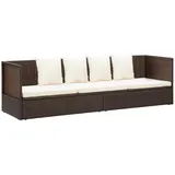 vidaXL Polyrattan Outdoor Loungebett braun