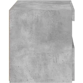 vidaXL Nachttische mit LED-Leuchten 2 Stk. Betongrau 50x40x45 cm