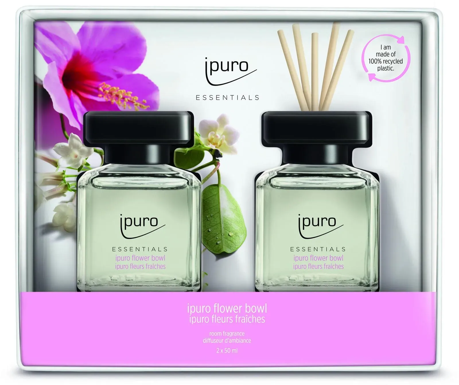 ipuro Raumduft Mandarine, Bergamotte, Orange, Kardamom,  grüne Noten, Maiglöckchen, Jasmin, Veilchen, Zedernholz, Amber, Moschus 2x 50 ml