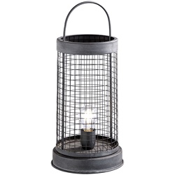 Vintage Beistell Nacht Tisch Leuchte Filament grau Wohn Zimmer Deko Gitter Lese Lampe im Set inkl. LED Leuchtmittel