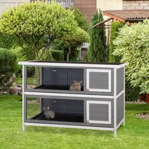 PawHut Kleintierstall 136,4 x 93 x 50 cm Grau