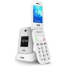 SPC Harmony 2 - 4G Seniorenhandy mit Große Tasten, Anti-Kratz-Display (2,8"+1,77"), Notruf-Taste, 104dB Lautstärke und hörgerätekompatibel - Weiß - Weiß