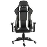 vidaXL Gaming-Stuhl Drehbar Weiß PVC