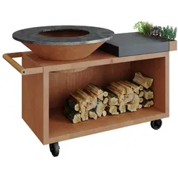 OFYR Feuerplatte Island Corten 100 PRO Keramik Dunkelgrau