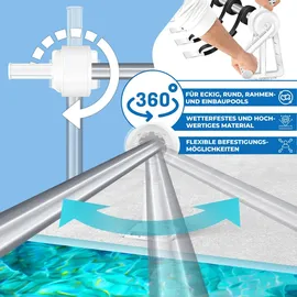 Kesser Pool Aufroller Premium Aufrollsystem 1,05m - 6,15 m für Solarplane mobiles Aufrollvorrichtung für Poolplane & Abdeckung inkl. Bänder, witterungsbeständiges Material